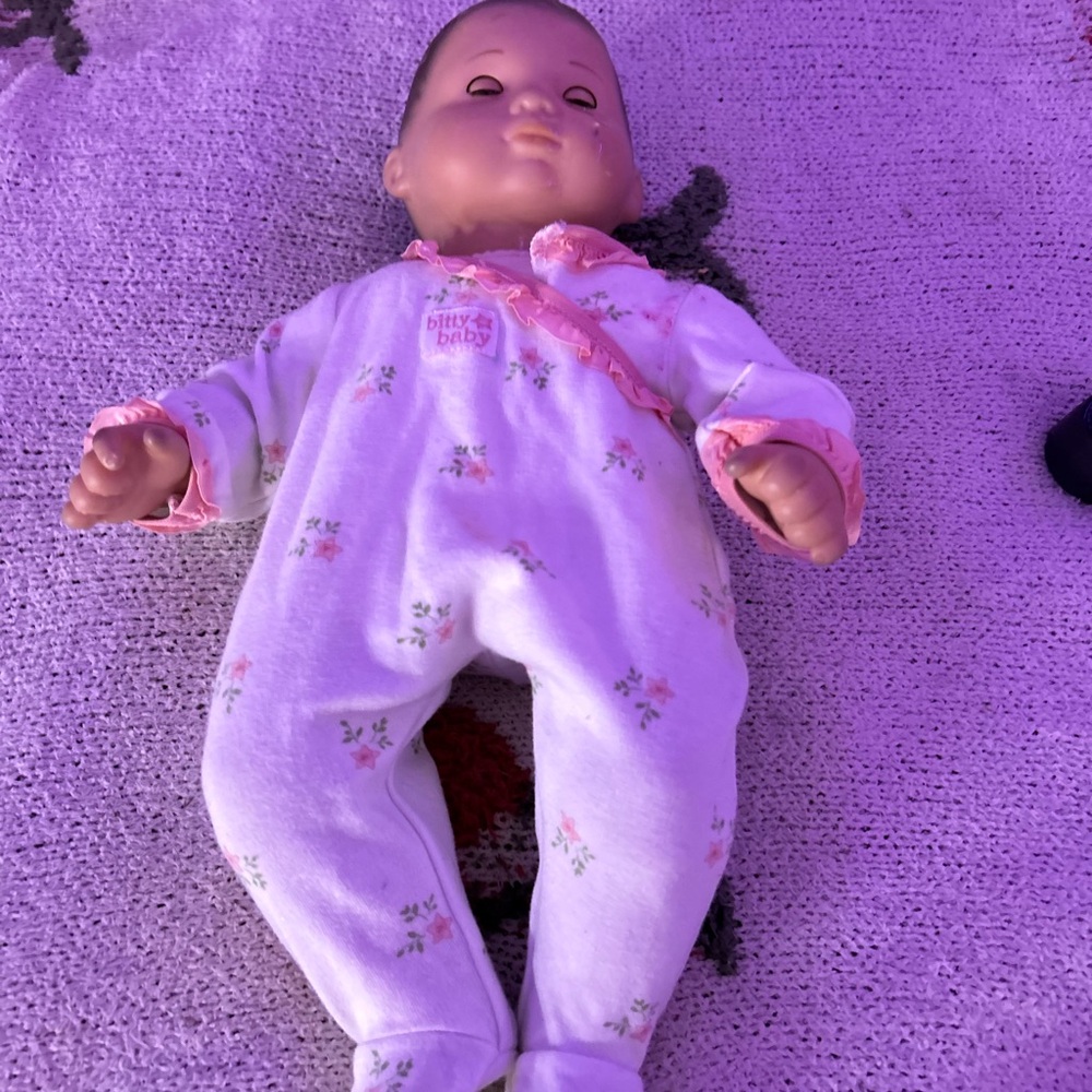 American Girl bitty baby with bitty baby outfit